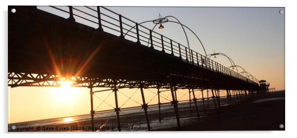 Southport Pier at Sunset Acrylic by Dave Eyres