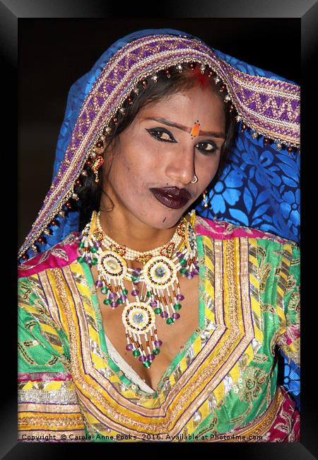 Portrait of a Dancer in Rajasthan, India Framed Print by Carole-Anne Fooks