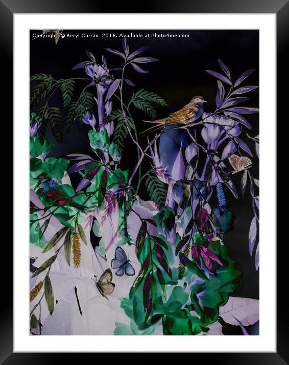 Enchanting Night Garden Framed Mounted Print by Beryl Curran
