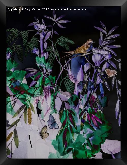 Enchanting Night Garden Framed Print by Beryl Curran