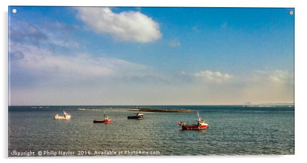 Lindisfarne fishing boats Acrylic by Naylor's Photography
