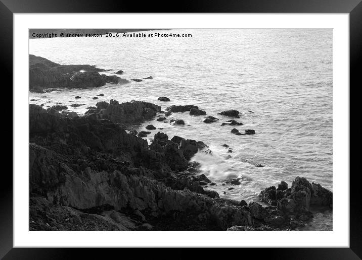 ROCK COVE Framed Mounted Print by andrew saxton