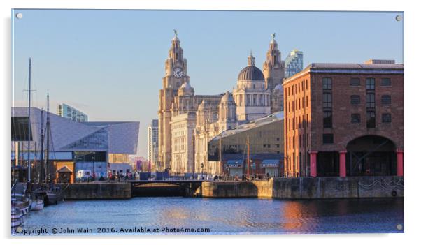 Pier Head, Liverpool Acrylic by John Wain