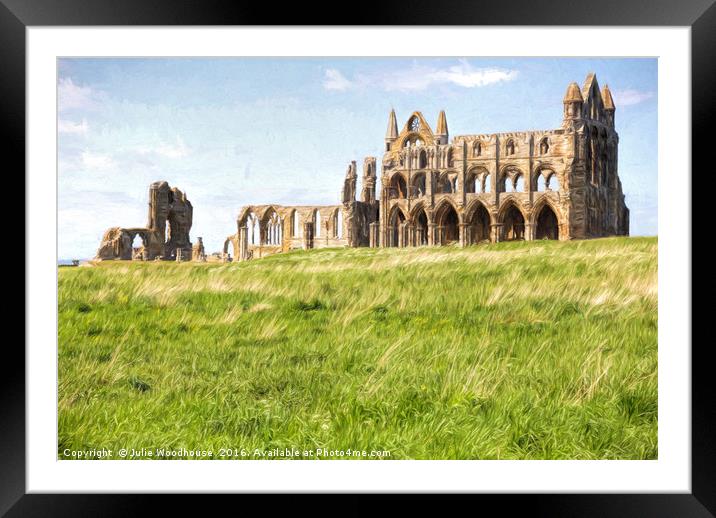 Whitby Abbey Framed Mounted Print by Julie Woodhouse
