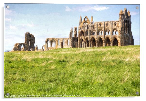 Whitby Abbey Acrylic by Julie Woodhouse