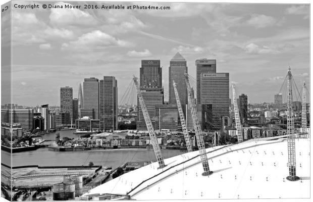 London skyline  02 arena Canvas Print by Diana Mower