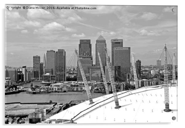 London skyline  02 arena Acrylic by Diana Mower
