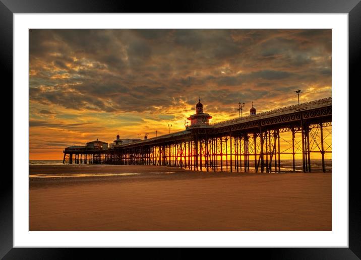 North Pier Sunset Framed Mounted Print by David McCulloch