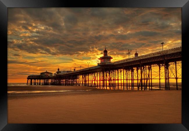 North Pier Sunset Framed Print by David McCulloch