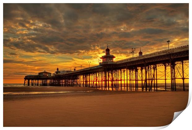 North Pier Sunset Print by David McCulloch