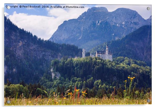 Schloss Neuschwanstein castle Acrylic by Pearl Bucknall