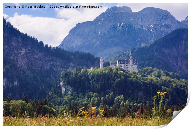 Schloss Neuschwanstein castle Print by Pearl Bucknall