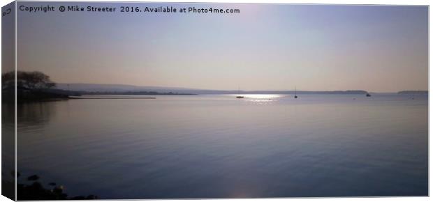 Poole Harbour and the Purbeck Hills Canvas Print by Mike Streeter