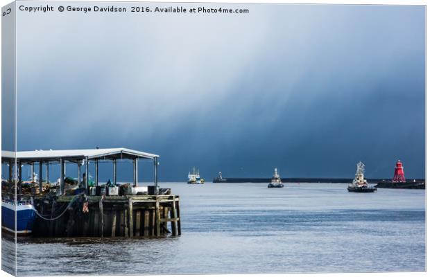 Weather at Sea Canvas Print by George Davidson