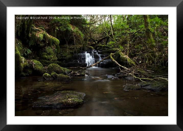 Fintry Waterfall Framed Mounted Print by bryan hynd