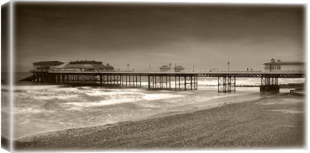 Cromer Pier in Black and White Canvas Print by Simon Gladwin