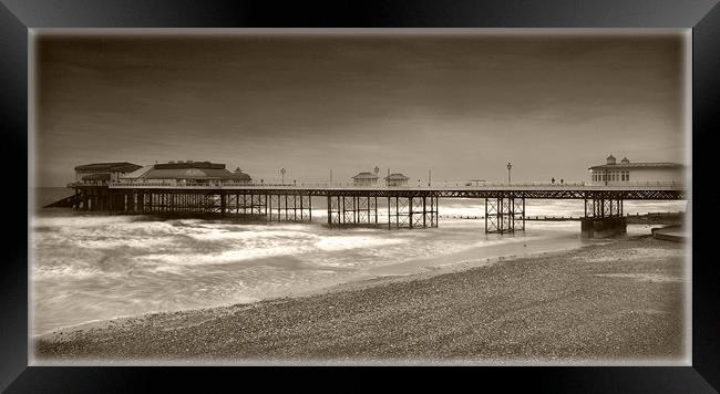 Cromer Pier in Black and White Framed Print by Simon Gladwin