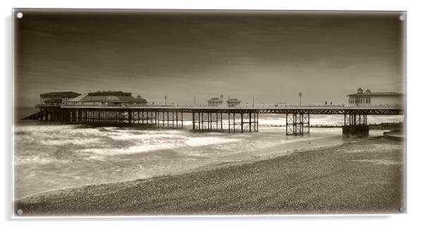 Cromer Pier in Black and White Acrylic by Simon Gladwin