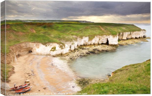 View from Flamborough Cliffs Canvas Print by Julie Woodhouse