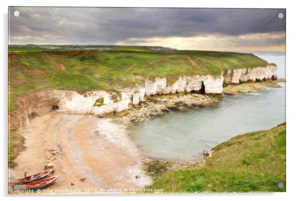 View from Flamborough Cliffs Acrylic by Julie Woodhouse