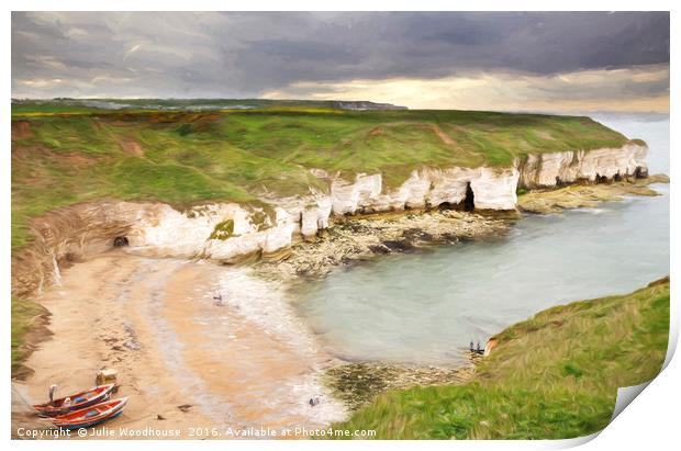 View from Flamborough Cliffs Print by Julie Woodhouse