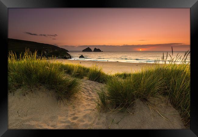 Holywell Bay, Cornwall Framed Print by Michael Brookes