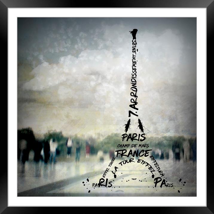 Digital-Art PARIS Eiffel Tower No.2 Framed Mounted Print by Melanie Viola