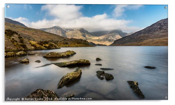 Ogwen Lake Snowdonia Wales Acrylic by Adrian Evans