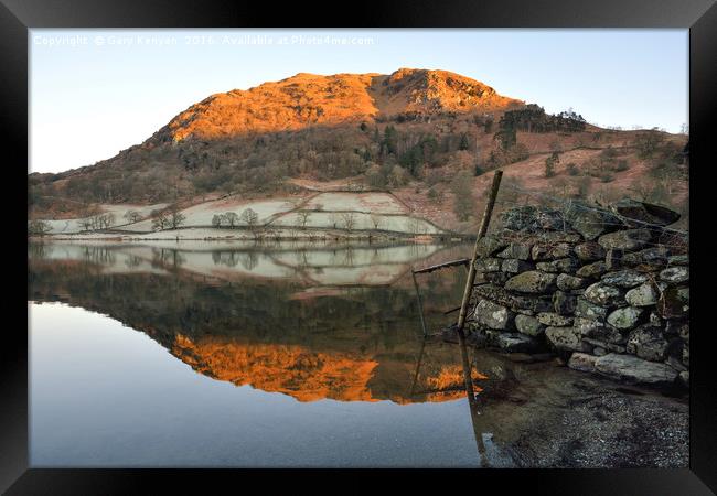 First Light At Rydalwater Framed Print by Gary Kenyon
