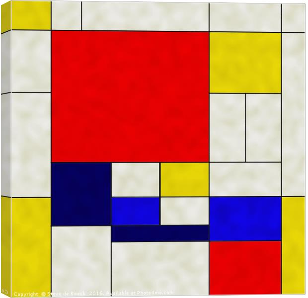 Mondrian Is A Square Canvas Print by Steve de Roeck