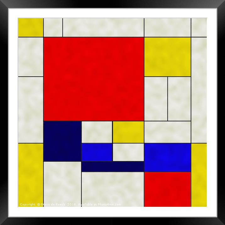 Mondrian Is A Square Framed Mounted Print by Steve de Roeck