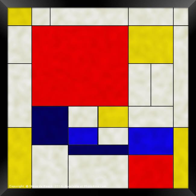 Mondrian Is A Square Framed Print by Steve de Roeck