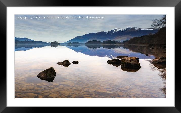 Still Water Over Derwent Framed Mounted Print by Phil Durkin DPAGB BPE4