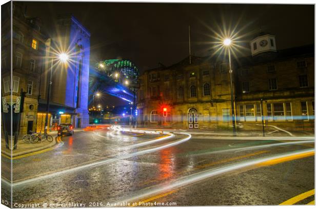 Tyne Bridge and the Guildhall Canvas Print by andrew blakey