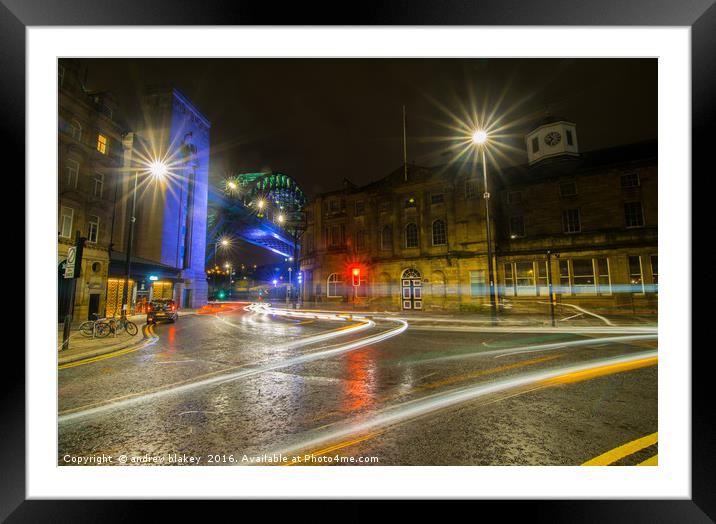 Tyne Bridge and the Guildhall Framed Mounted Print by andrew blakey