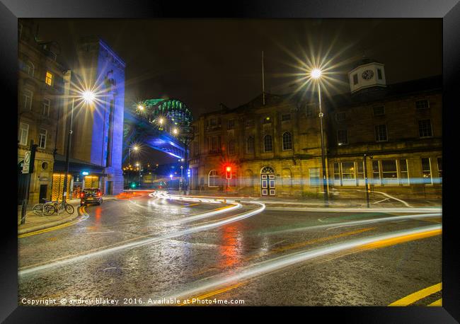 Tyne Bridge and the Guildhall Framed Print by andrew blakey