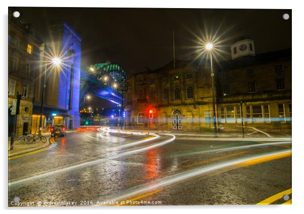 Tyne Bridge and the Guildhall Acrylic by andrew blakey