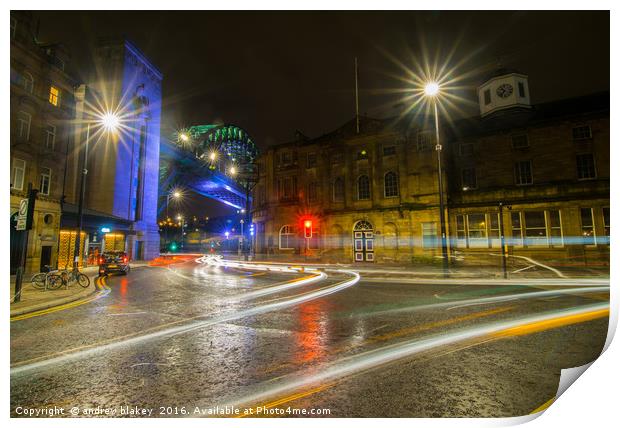 Tyne Bridge and the Guildhall Print by andrew blakey