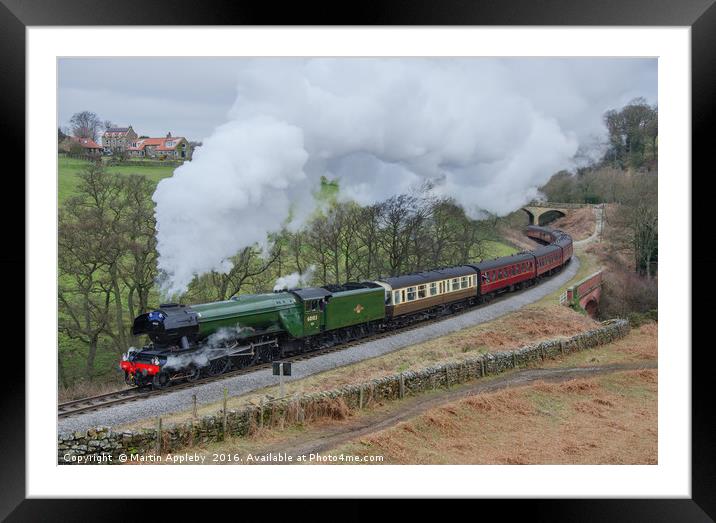 60103. The Flying Scotsman atDarholme. Framed Mounted Print by Martin Appleby