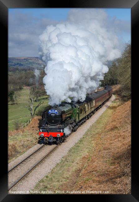60103. The Flying Scotsman at Green End. Framed Print by Martin Appleby