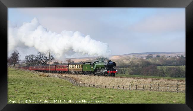 60103. The Flying Scotsman at Moorgates. Framed Print by Martin Appleby