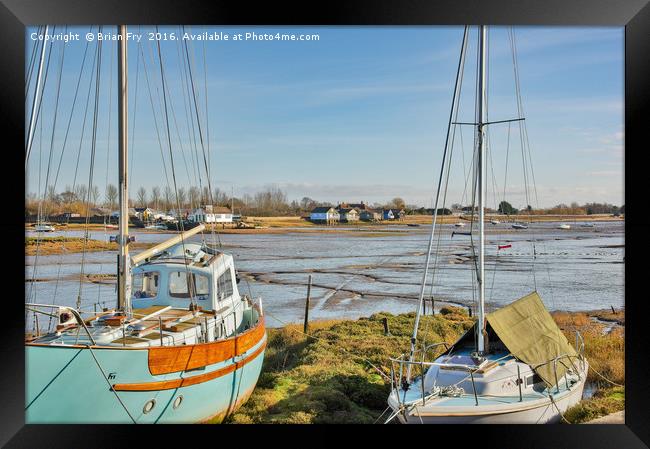 Between the masts Framed Print by Brian Fry