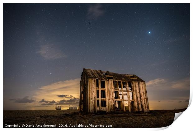 Starry Night At Dungeness Print by David Attenborough