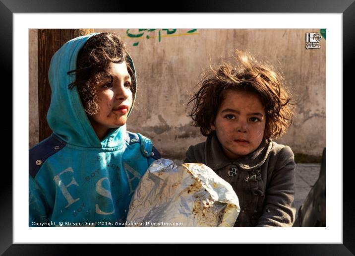 Syrian children of the uprising Framed Mounted Print by Steven Dale