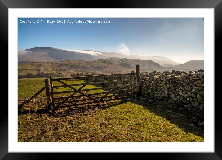 The gateway to the hills Framed Mounted Print by Phil Reay