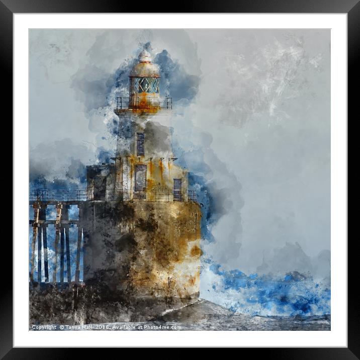 Watercolor Lighthouse Print Framed Mounted Print by Tanya Hall