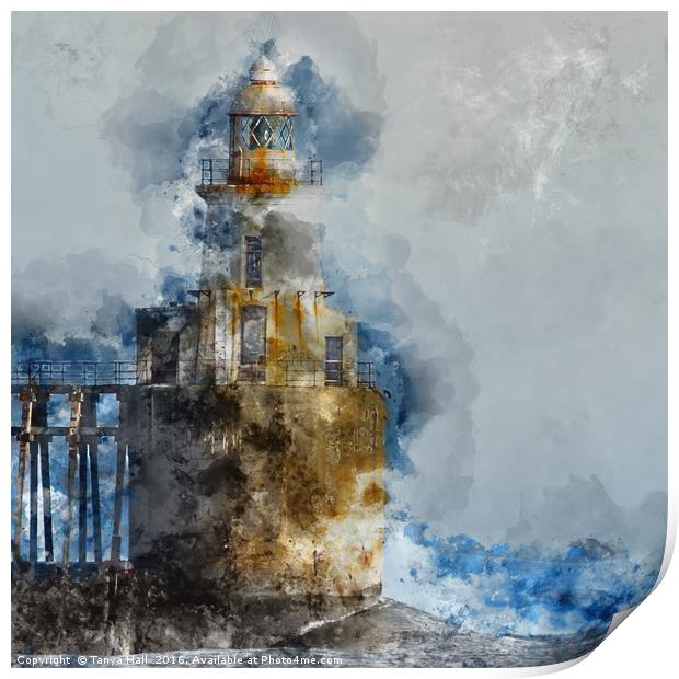 Watercolor Lighthouse Print Print by Tanya Hall