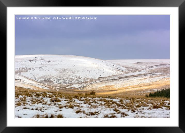 Dartmoor in the Snow Framed Mounted Print by Mary Fletcher