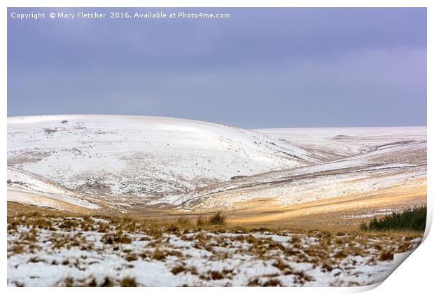 Dartmoor in the Snow Print by Mary Fletcher
