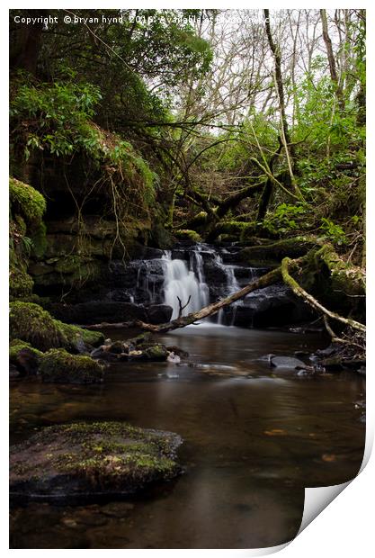 Fintry Waterfalls 2 Print by bryan hynd